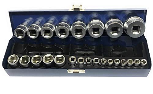24 x Steckschlüssel-Einsätze Schraubenschlüssel Nusskasten Stecknuss Stecknüsse SAE ZOLL ZÖLLIG 1/4" + 1/2" - Chrom-Vanadium-Stahl Inkl. robuste Metallbox 24 x Steckschlüssel-Einsätze Schraubenschlüssel Nusskasten Stecknuss Stecknüsse SAE ZOLL ZÖLLIG 1/4" + 1/2" - Chrom-Vanadium-Stahl Inkl. robuste Metallbox von ALKAN