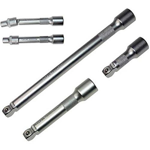 3 x Kipp-Verlängerungen Satz Kippvierkantantrieb, 1/2"-Antrieb (75 + 125 + 250 mm) Stecknüsse für Knarren, Ratschen, Drehmomentschlüsseln, Gleitgriffe und Knebel (Chrom-Vanadium-Stahl) von ALKAN