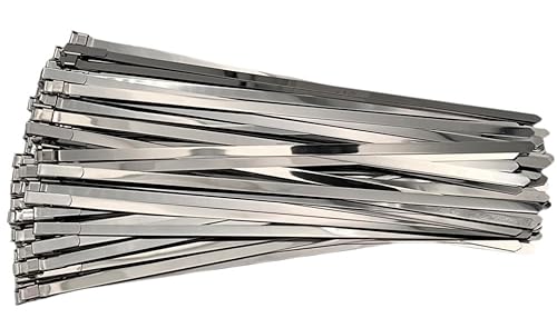 Alkan 100 x Universal vorgefertigte Edelstahlband (AISI 430) Schlauch-Bandschellen Satz L 280 mm/Spannschelle Set mit Clips/Schlauchschellenband für unsere Schlauchschellenzange von ALKAN