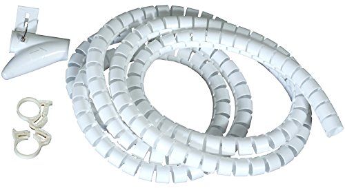 Flexible-Kabelspirale Spiralschlauch Kabelverkleidung mit Einziehhilfe - Bündelbereich Ø 20 mm (2,0 cm) Länge 2.5 m WEISS von ALKAN