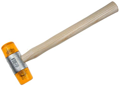 Plastik-Hammer/Kunststoff-Hammer Karosserie Ausbeulhammer mit Eschen-Stiel und Celluloseacetat (CA) Einsätzen L290 mm/ø 35 mm von ALKAN