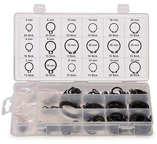 Sicherungsring Sprengring Seegering Sortiment Kassette aussen 3-32 mm 300 tlg. (im Aufbewahrungsbox/Sortimentsbox) von ALKAN