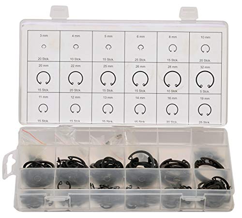 Sicherungsring Sprengring Seegering Sortiment Kassette innen 3-32 mm 300-tlg. (im Aufbewahrungsbox/Sortimentsbox) von ALKAN