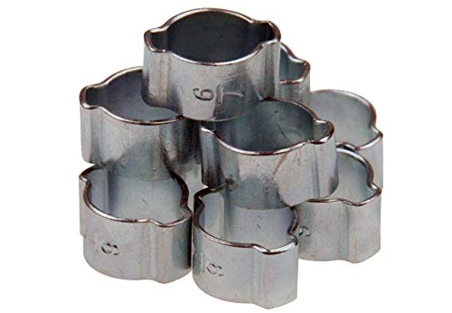 Universal MINI 2 Ohr (Zweiohrschellen) Schlauchschellen/Klemmschellen-Set/Spannbereich 7-9 mm Leitungsschellen-Satz Schlauchklemmen-Sortiment (2-Ohr-Klemmen), 10-tlg. von ALKAN