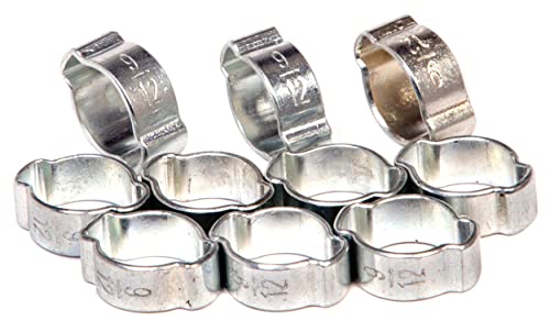 Universal MINI 2 Ohr (Zweiohrschellen) Schlauchschellen/Klemmschellen-Set/Spannbereich 9-12 mm Leitungsschellen-Satz Schlauchklemmen-Sortiment (2-Ohr-Klemmen), 10-tlg. von ALKAN