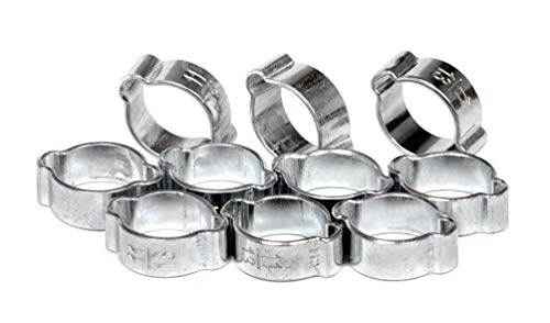 Universal MINI 2 Ohr (Zweiohrschellen) Schlauchschellen/Klemmschellen-Set/Spannbereich 11-13 mm Leitungsschellen-Satz Schlauchklemmen-Sortiment (2-Ohr-Klemmen), 10-tlg. von ALKAN