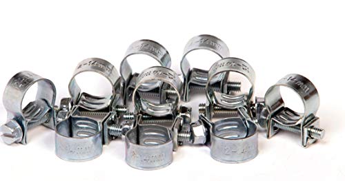 Universal Mini Schlauchklemmen-Sortiment Spannbereich 12-14 mm Set Rundziehende Schraubschellen-Set Leitungsschellen-Satz Schlauchschellen/Klemmschellen-Satz, 10-tlg. von ALKAN