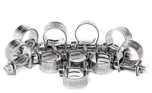 Universal Mini Schlauchklemmen-Sortiment Spannbereich 13-15 mm Set Rundziehende Schraubschellen-Set Leitungsschellen-Satz Schlauchschellen/Klemmschellen-Satz, 10-tlg. Universal Mini Schlauchklemmen-Sortiment Spannbereich 13-15 mm Set Rundziehende Schraubschellen-Set Leitungsschellen-Satz Schlauchschellen/Klemmschellen-Satz, 10-tlg. von ALKAN