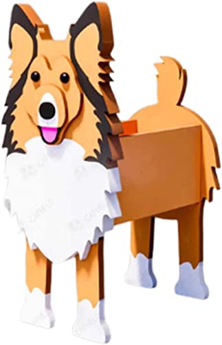 ALKANI Hund Pflanzgefäß Pflanzgefäß in Tierform Cartoon Hund Blumenübertopf Pflanzgefäß-Halter Lovely Desk Storage Box Geschenke für Tierliebhaber (Color : Shetland Sheep) von ALKANI