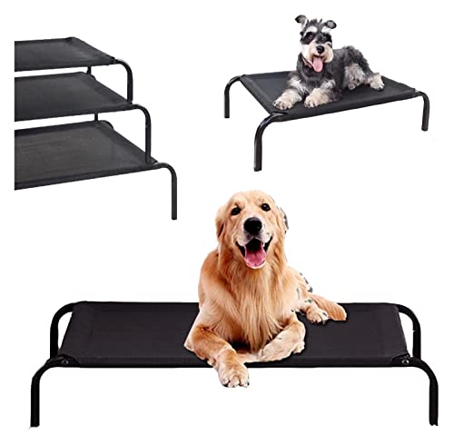 Hundeliege Outdoor Erhöhtes Hundebett, großes Hundesofa, erhöhtes Hundebett, erhöhtes Haustierbett for den Außenbereich, Kühlmatte, Hundehaustierbett, Hunde-Campingbett, waschbar, atmungsaktives Mesh von ALKANI