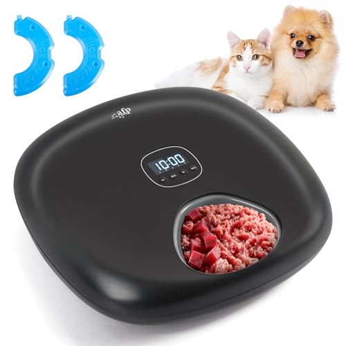 All for Paws Automatischer Katzenfutterautomat Kabellos – für Nass &Trockenfutter mit 2 Kühlakkus, Futterspender für 6 Mahlzeiten mit Programmierbarer Zeitschaltuhr, Niedrige-Batterie-Anzeige, USB von ALL FOR PAWS