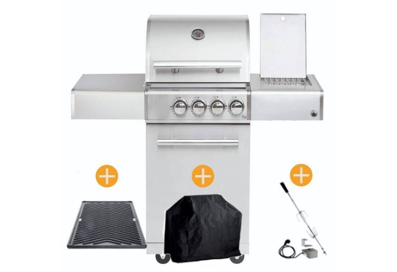 ALL'GRILL Gasgrill CHEF Paket S1 Backburner Seitenkocher Zubehörpaket von ALL'GRILL