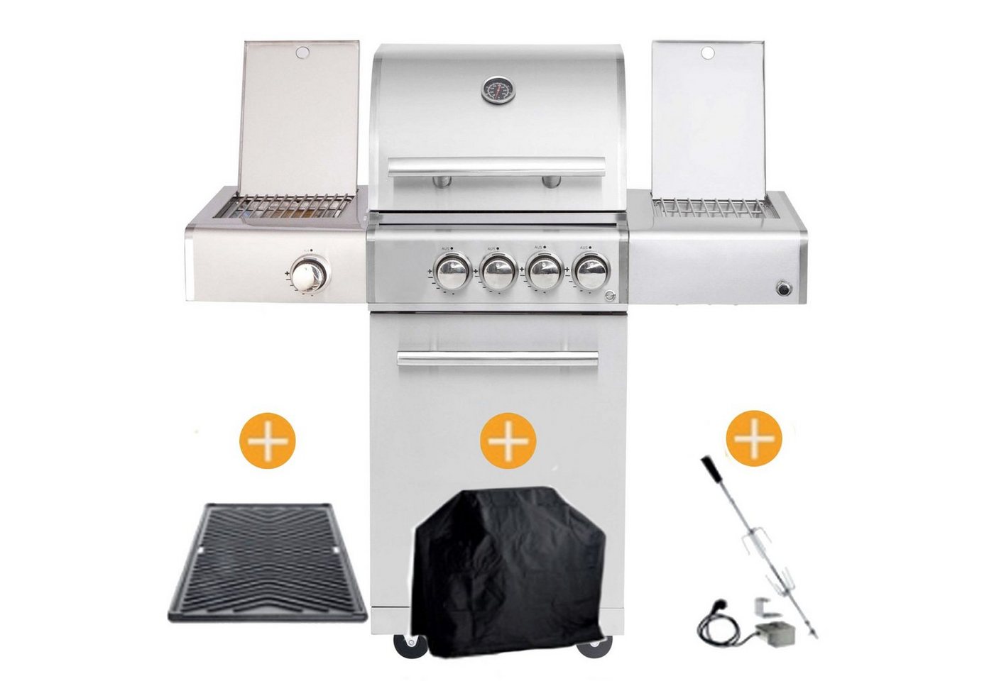 ALL'GRILL Gasgrill CHEF Paket S3 Backburner Seitenk. Steakzone AIR System von ALL'GRILL