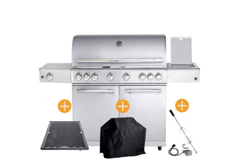 ALL'GRILL Gasgrill CHEF Paket XL1 Backburner Seitenkocher GRATIS Zubehör von ALL'GRILL