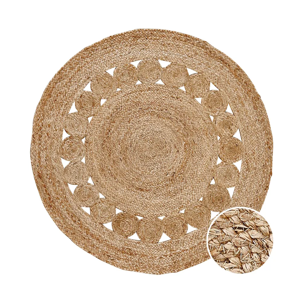 All Nature Hanfteppich Mit Lochmuster Teppich Bodenteppich Bodenbelag B-Ware von ALL NATURE