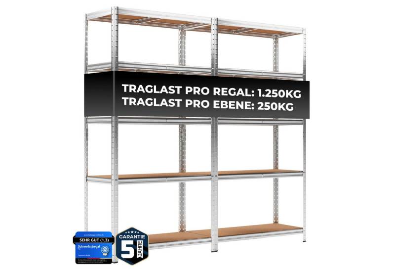 ALL Schwerlastregal 180x90x40 cm, 2er-Set, 2500kg Traglast von ALL