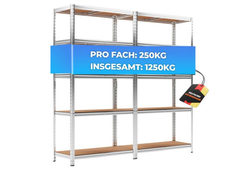 ALL Schwerlastregal 180x90x40 cm, 2er-Set, 2500kg Traglast von ALL