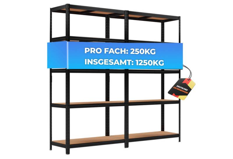 ALL Schwerlastregal 180x90x40 cm, 2er-Set, 2500kg Traglast von ALL