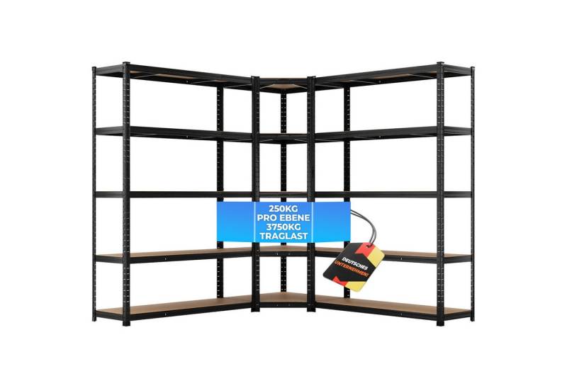 ALL Schwerlastregal Eckregal, 1x 180x70x40cm + 2x 180x120x40cm, 3er Set, 3750kg Traglast ideal für Lager & Keller ALL Schwerlastregal Eckregal, 1x 180x70x40cm + 2x 180x120x40cm, 3er Set, 3750kg Traglast ideal für Lager & Keller von ALL