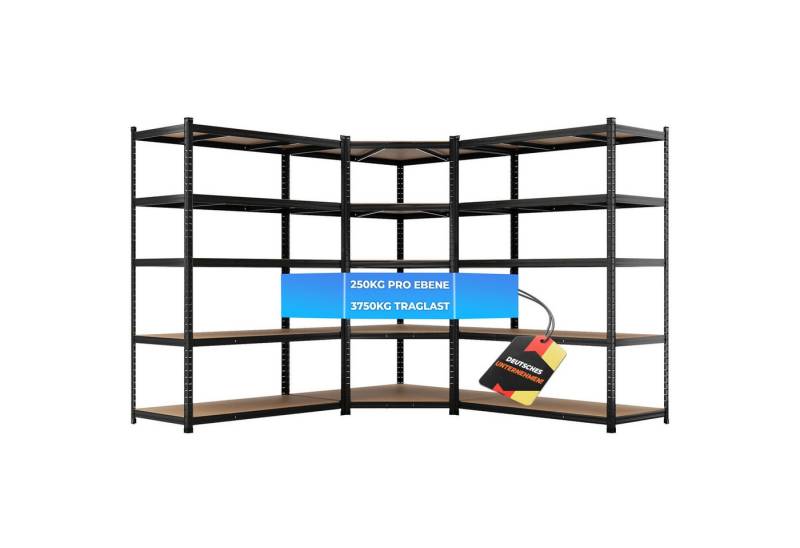 ALL Schwerlastregal Eckregal, 1x 180x90x60cm + 2x 180x120x60cm, 3er Set, 3750kg Traglast ideal für Lager & Keller ALL Schwerlastregal Eckregal, 1x 180x90x60cm + 2x 180x120x60cm, 3er Set, 3750kg Traglast ideal für Lager & Keller von ALL