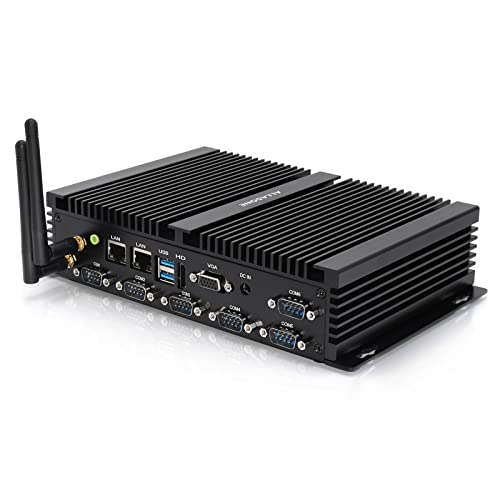 ALLASONE Mini PC Windows 10 Core i5 4200U,Mini Computer 16GB RAM 128GB SSD 1TB HDD,Lüfterloser Industrie PC RS232/485 COM,Zweifach 2.5G LAN, HDMI, VGA, WiFi, BT4.0 von ALLASONE