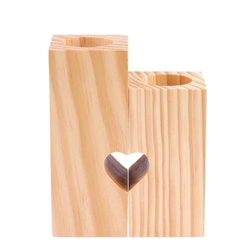 ALLAVA Teelichthalter Holz, Jahrestag Geschenk für Ihn Sie, Partner Geschenke, Holzherz Deko Geschenke für Mama Freundin Hochzeit Holz Herz Liebesgeschenke für Frauen (Liebe, 15cm) von ALLAVA