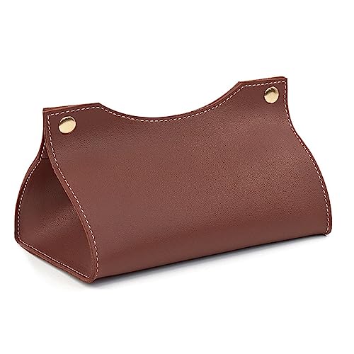 Taschentuchbox Einfache Tissue Box Hause Wohnzimmer Schlafzimmer Kaffee Tisch Desktop Tissue Box Leder Tissue Lagerung Box Organizer für Gesichts- oder Taschentücher ( Color : Coffee color , Size : 20 von ALLC