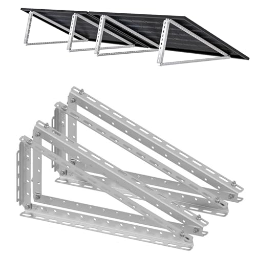 ALLDREI® Balkonkraftwerk mit Halterung Solarpanel, 2er Solarmodul Halterung 114,5cm, 4 Stück PV-Halterung aus Aluminium für Falchdach, Wand, Garten, 0% MwSt. von ALLDREI
