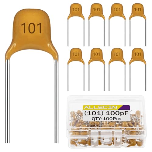 ALLECIN 100pF 101 Monolithische Keramik Kondensator 50V Monolithischer Keramikkondensator Mehrschichtiger Kondensatoren Monolithic Ceramic Capacitor Capacitors (Packung mit 100 Stück) von ALLECIN