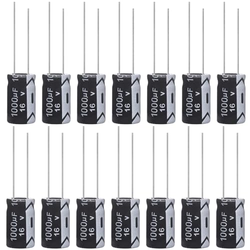 ALLECIN 15 Stück Kondensatoren 1000uF 16V Elkos Kondensator 1000µF 16Volt Aluminium Elektrolytkondensator 10x17MM Electrolytic Capacitors 1000 uF MFD 105°C ALLECIN 15 Stück Kondensatoren 1000uF 16V Elkos Kondensator 1000µF 16Volt Aluminium Elektrolytkondensator 10x17MM Electrolytic Capacitors 1000 uF MFD 105°C von ALLECIN