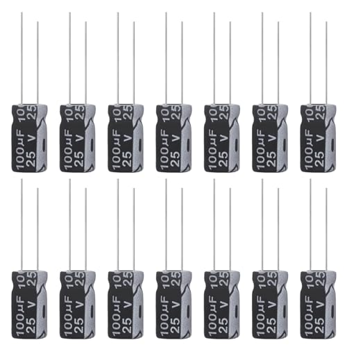 ALLECIN 15 Stück Kondensatoren 100uF 25V Elkos Kondensator 100μF 25Volt Aluminium Elektrolytkondensator 6x12MM Electrolytic Capacitors 100 uF MFD 105°C ALLECIN 15 Stück Kondensatoren 100uF 25V Elkos Kondensator 100μF 25Volt Aluminium Elektrolytkondensator 6x12MM Electrolytic Capacitors 100 uF MFD 105°C von ALLECIN