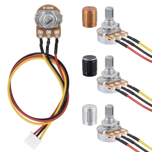 ALLECIN 3 Stück 100K Ohm B100K Potentiometer Mono Linear WH148 Drehpotentiometer 3 Klemmen Rotary Taper Einzelpotentiometer Variable Widerstände mit XH2,54-3-Pin Anschlusskabel und 3 Stk Drehknopf ALLECIN 3 Stück 100K Ohm B100K Potentiometer Mono Linear WH148 Drehpotentiometer 3 Klemmen Rotary Taper Einzelpotentiometer Variable Widerstände mit XH2,54-3-Pin Anschlusskabel und 3 Stk Drehknopf von ALLECIN