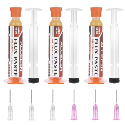 ALLECIN 3 Stück Flussmittel Löten 10mL Bleifreies Lötflussmittel Solder Flux Paste 10CC Löt Flussmittel Bleifrei Lötflussmittelpaste AEC-808 für DIY Lötzinn Elektronik ALLECIN 3 Stück Flussmittel Löten 10mL Bleifreies Lötflussmittel Solder Flux Paste 10CC Löt Flussmittel Bleifrei Lötflussmittelpaste AEC-808 für DIY Lötzinn Elektronik von ALLECIN