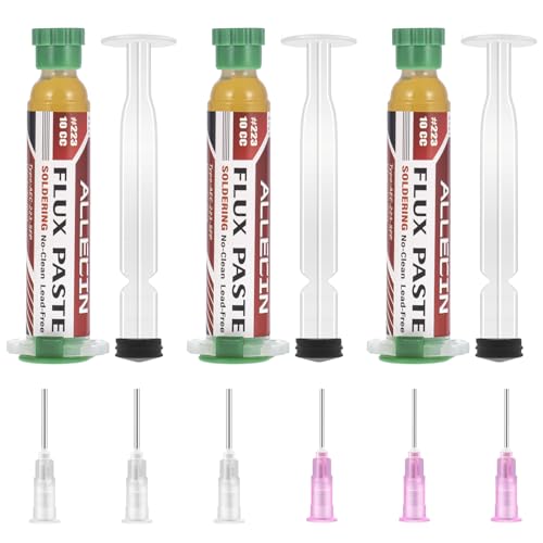 ALLECIN 3 Stück Flussmittel Lötpaste No Clean 10mL Lötflussmittelpaste Bleifrei Soldering Flux Paste 10CC Lötflussmittel Keine Reinigung Kolophonium Lötfett Flussmittelpaste AEC-223 für SMD PCB BGA ALLECIN 3 Stück Flussmittel Lötpaste No Clean 10mL Lötflussmittelpaste Bleifrei Soldering Flux Paste 10CC Lötflussmittel Keine Reinigung Kolophonium Lötfett Flussmittelpaste AEC-223 für SMD PCB BGA von ALLECIN
