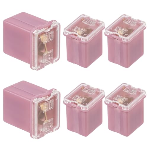 ALLECIN 30A Blocksicherung Niedriges Profil 30Ampere Low Profile Box Shaped Fuse Auto Sicherungen Niedrigprofil KFZ Sicherung für LKW PKW (Packung mit 6 Stück) von ALLECIN