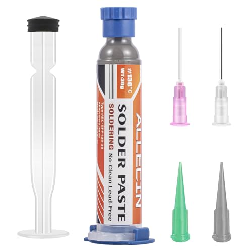 ALLECIN 30g Lötpaste Bleifrei Sn42 Bi58 Solder Paste 138°C Bleifreies Flussmittel Zinnpaste 30Gramm Niedertemperatur 138 Grad Spritzenlötpaste 1,05oz für LED BGA SMT Lötzinn (Packung mit 1 Stück) ALLECIN 30g Lötpaste Bleifrei Sn42 Bi58 Solder Paste 138°C Bleifreies Flussmittel Zinnpaste 30Gramm Niedertemperatur 138 Grad Spritzenlötpaste 1,05oz für LED BGA SMT Lötzinn (Packung mit 1 Stück) von ALLECIN