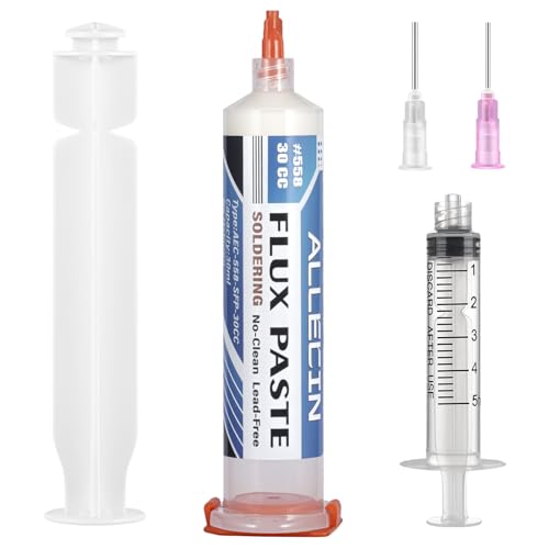 ALLECIN 30mL Flussmittel Löten No Clean Lötflussmittel Bleifreies 30CC Keine Reinigung Flussmittelpaste Kolophonium Lötpaste AEC-558-SFP-30CC mit Schubstangenspritze für LED SMD PCB BGA (1 Stück) ALLECIN 30mL Flussmittel Löten No Clean Lötflussmittel Bleifreies 30CC Keine Reinigung Flussmittelpaste Kolophonium Lötpaste AEC-558-SFP-30CC mit Schubstangenspritze für LED SMD PCB BGA (1 Stück) von ALLECIN