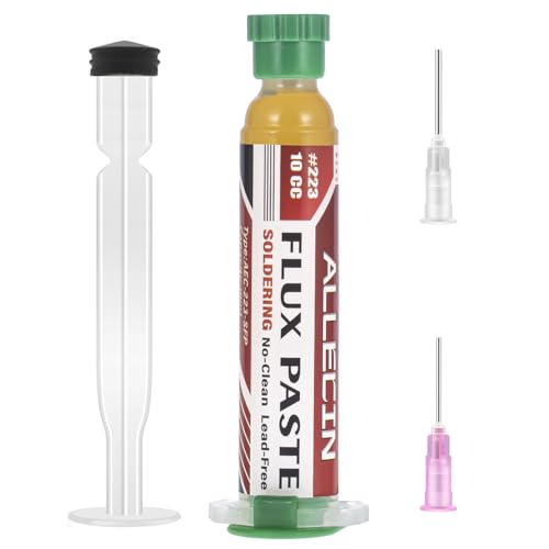 ALLECIN Flussmittel Lötpaste No Clean Lötflussmittelpaste Bleifrei 10mL Soldering Flux Paste 10CC Lötflussmittel Keine Reinigung Kolophonium Lötfett Flussmittelpaste AEC-223 für SMD PCB BGA (1 Stück) von ALLECIN