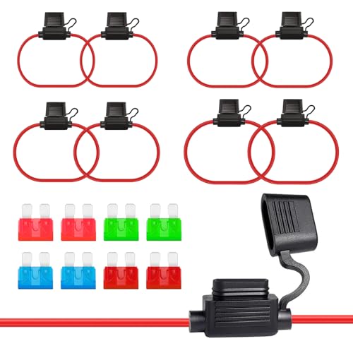 ALLECIN KFZ Sicherungshalter 10 12 14 16 AWG Draht Flachsicherungshalter Wasserdicht Inline 32 V Volt Sicherung Halter Fuse Holder mit 10A 15A 30A 40A Standard Flachsicherungen für Auto LKW (8 Stück) ALLECIN KFZ Sicherungshalter 10 12 14 16 AWG Draht Flachsicherungshalter Wasserdicht Inline 32 V Volt Sicherung Halter Fuse Holder mit 10A 15A 30A 40A Standard Flachsicherungen für Auto LKW (8 Stück) von ALLECIN