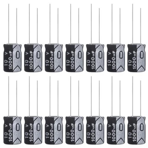ALLECIN Kondensatoren 1000uF 10V Elkos Kondensator 1000µF 10Volt Aluminium Elektrolytkondensator 8x12MM Electrolytic Capacitors 1000 uF MFD 105°C (Packung mit 15 Stück) von ALLECIN