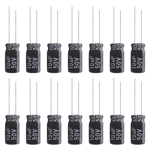ALLECIN Kondensator 10uF 50V Elkos Kondensatoren 10μF 50Volt Aluminium Elektrolytkondensator 5x11MM Electrolytic Capacitors 10 uF MFD 105°C (Packung mit 15 Stück) von ALLECIN