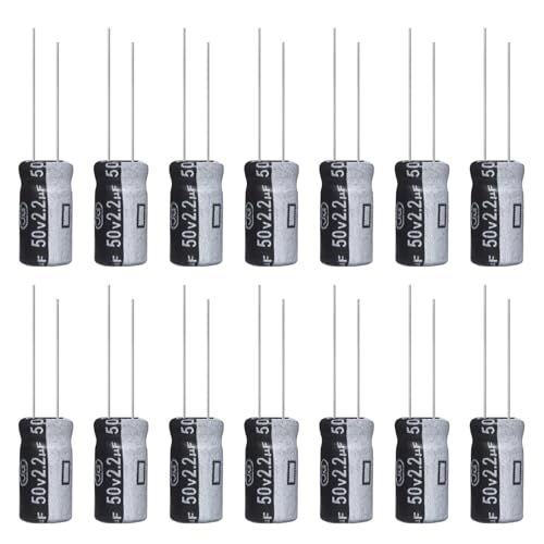ALLECIN Kondensator 2,2uF 50V Elkos Kondensatoren 2,2μF 50Volt 5x11MM Aluminium Elektrolytkondensator 2.2 uF MFD Electrolytic Capacitors (Packung mit 15 Stück) von ALLECIN