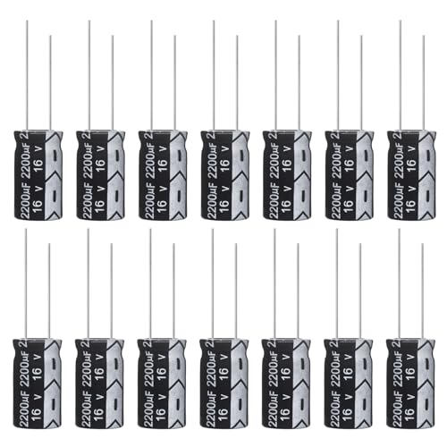 ALLECIN Kondensatoren 2200uF 16V Elkos Kondensator 2200µF 16Volt Aluminium Elektrolytkondensator 10x20MM Electrolytic Capacitors 2200 uF MFD 105°C (Packung mit 15 Stück) von ALLECIN