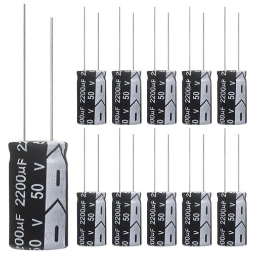 ALLECIN Kondensatoren 2200uF 50V Elkos Kondensator 2200µF 50Volt Aluminium Elektrolytkondensator 16x30MM Electrolytic Capacitors 2200 uF MFD 105°C (Packung mit 10 Stück) von ALLECIN