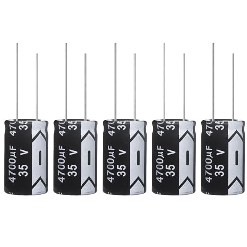 ALLECIN Kondensatoren 4700uF 35V Elkos Kondensator 4700µF 35Volt Aluminium Elektrolytkondensator 18x30MM Electrolytic Capacitors 4700 uF MFD 105°C (Packung mit 5 Stück) von ALLECIN