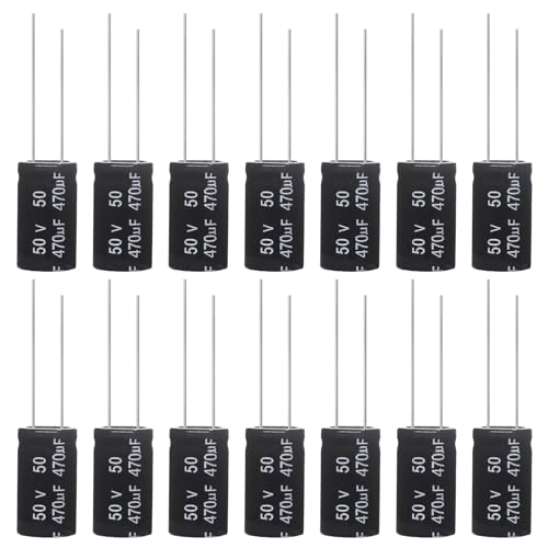 ALLECIN Kondensator 470uF 50V Elkos Kondensatoren 470μF 50Volt Aluminium Elektrolytkondensator 10x20MM Electrolytic Capacitors 470 uF MFD 105°C (Packung mit 15 Stück) von ALLECIN