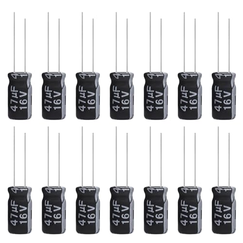 ALLECIN Kondensator 47uF 16V Elkos Kondensatoren 47μF 16Volt Aluminium Elektrolytkondensator 5x11MM Electrolytic Capacitors 47 uF MFD 105°C (Packung mit 15 Stück) von ALLECIN