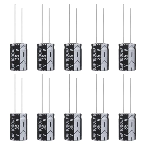 ALLECIN Kondensatoren 1000uF 35V Elkos Kondensator 1000µF 35Volt Aluminium Elektrolytkondensator 13x20MM Electrolytic Capacitors 1000 uF MFD 105°C (Packung mit 15 Stück) von ALLECIN