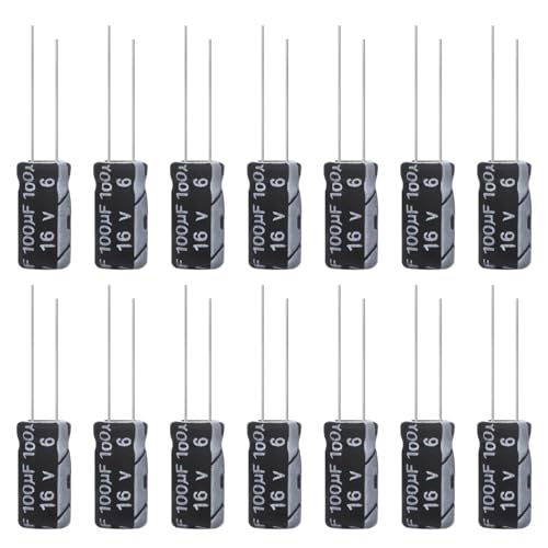 ALLECIN Kondensatoren 100μF 16V Elkos Kondensator 100uF 16Volt Aluminium Elektrolytkondensator 5x11MM Electrolytic Capacitors 100 uF MFD 105°C (Packung mit 15 Stück) von ALLECIN