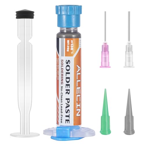 ALLECIN Lötpaste Bleifrei Sn42 Bi58 Solder Paste 138°C Bleifreies Flussmittel Zinnpaste 20g Niedertemperatur 138 Grad Spritzenlötpaste 20Gramm 0,71oz für LED BGA SMT Lötzinn (Packung mit 1 Stück) von ALLECIN